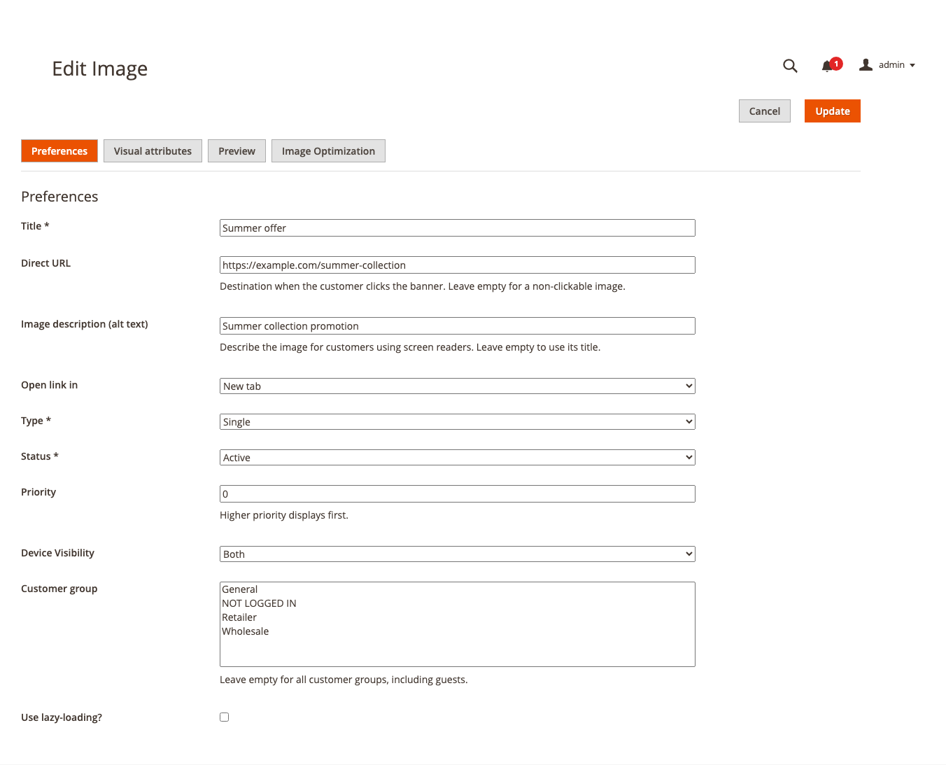 Banner Manager: 1. Create an image